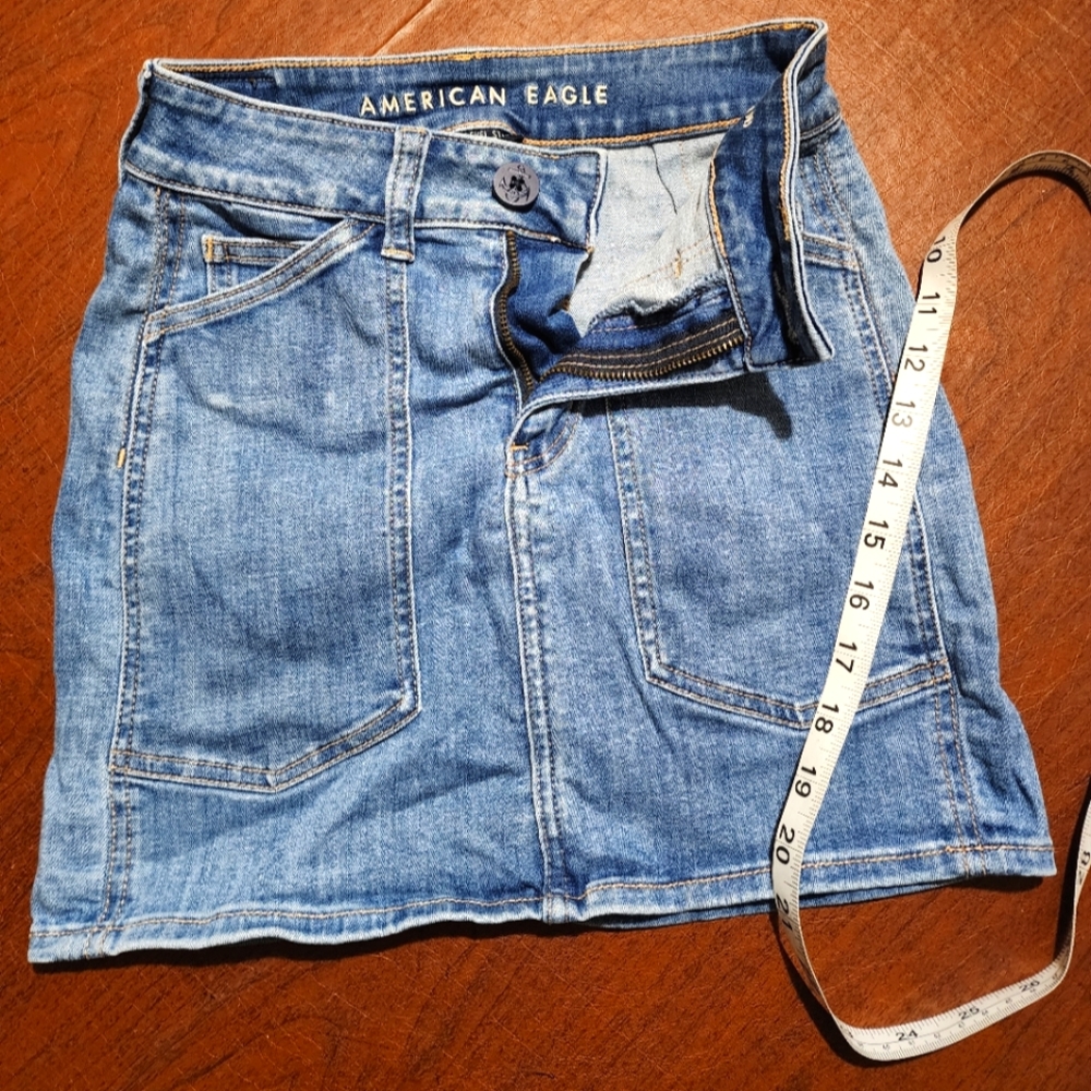 American Eagle Outfitters Hi-Rise Jeans Mini skirt - Picture 3 of 8